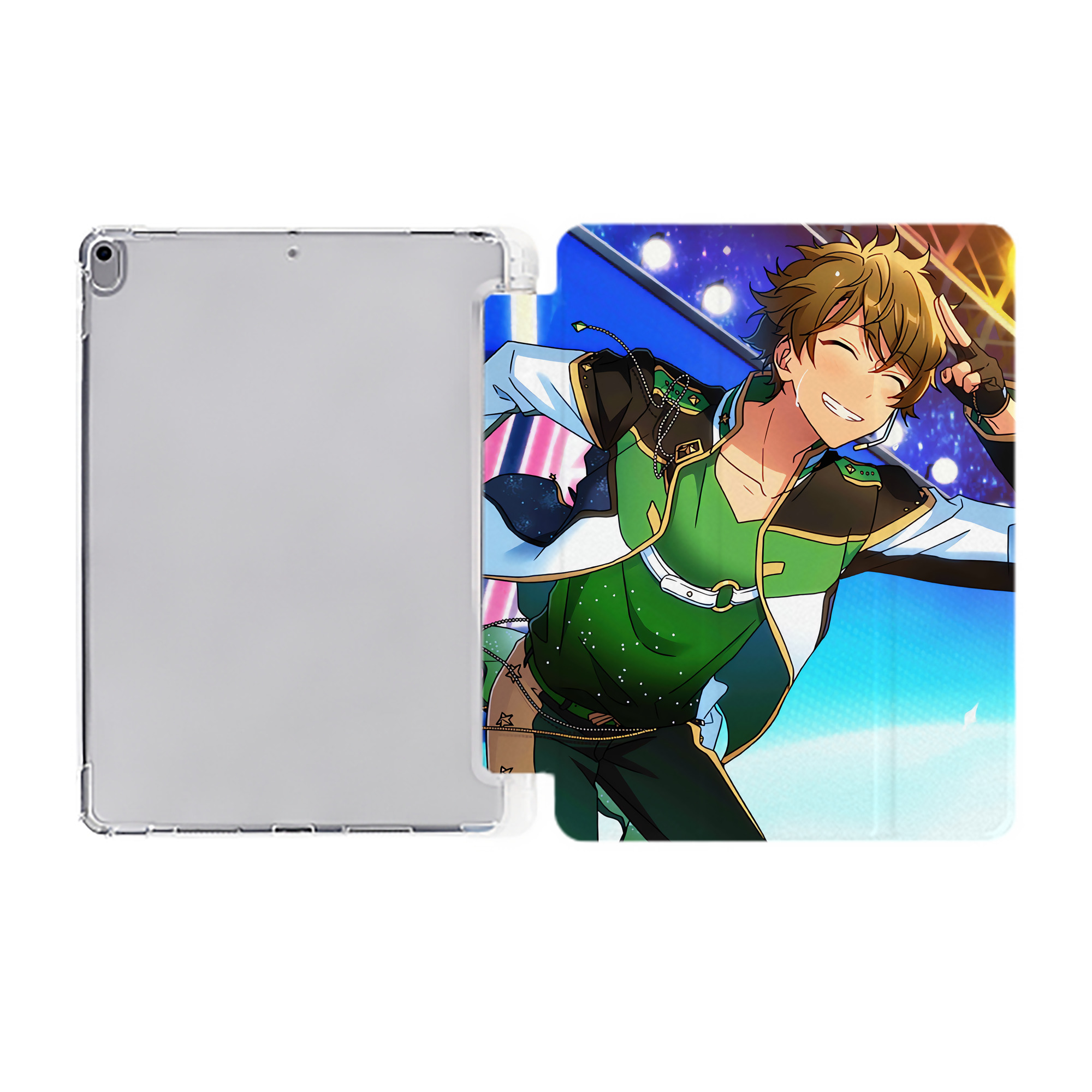 （画像用） あんさんぶるスターズ! Ensemble Stars IPad ケース ペン収納付き 三つ折りスタンド PUレザー×シリコン 対応機種9.5/10.5/10.9インチ